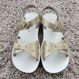 Sun-San Salt Water Sandals, size 13, gold